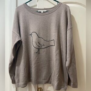 Women’s loft pullover sweater, crew shirt sweater, XL tan long sleeve